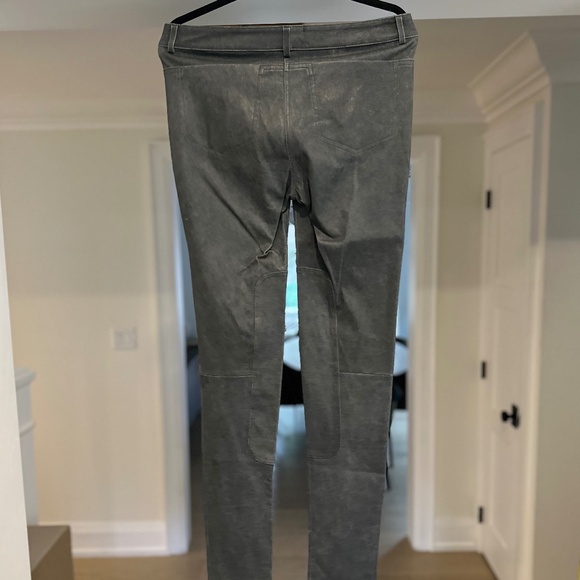 NWT - T by Alexander Wang Gray Stretch Distressed 100% Lamb Leather Pants -Sz 29 - Picture 6 of 16